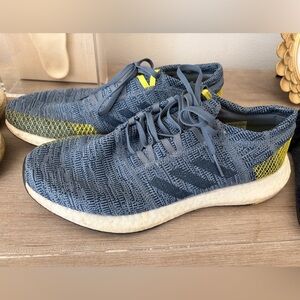 Adidas Men's Navy and Yellow Sneakers